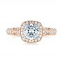 18k Rose Gold Filigree Diamond Engagement Ring - Top View -  103679 - Thumbnail