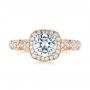 18k Rose Gold Filigree Diamond Engagement Ring - Top View -  103679 - Thumbnail