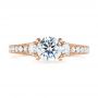 18k Rose Gold Filigree Diamond Engagement Ring - Top View -  103896 - Thumbnail