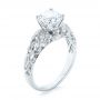 18k White Gold Filigree Diamond Engagement Ring - Three-Quarter View -  103101 - Thumbnail