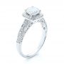 18k White Gold 18k White Gold Filigree Diamond Engagement Ring - Three-Quarter View -  103679 - Thumbnail