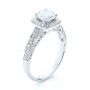 14k White Gold 14k White Gold Filigree Diamond Engagement Ring - Three-Quarter View -  103679 - Thumbnail