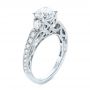 18k White Gold 18k White Gold Filigree Diamond Engagement Ring - Three-Quarter View -  103896 - Thumbnail