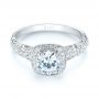  Platinum Platinum Filigree Diamond Engagement Ring - Flat View -  103679 - Thumbnail