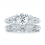 18k White Gold Filigree Diamond Engagement Ring - Front View -  103101 - Thumbnail