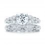 14k White Gold 14k White Gold Filigree Diamond Engagement Ring - Front View -  103101 - Thumbnail