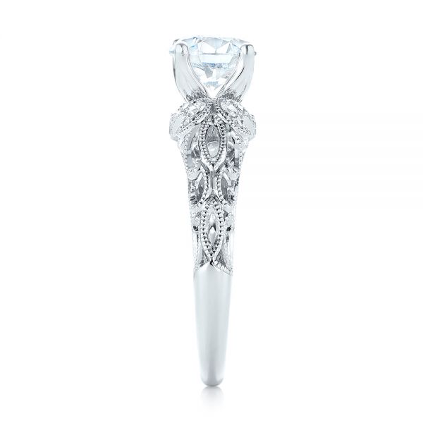  Platinum Platinum Filigree Diamond Engagement Ring - Side View -  103101