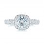  Platinum Platinum Filigree Diamond Engagement Ring - Top View -  103679 - Thumbnail