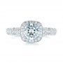 18k White Gold 18k White Gold Filigree Diamond Engagement Ring - Top View -  103679 - Thumbnail