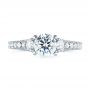 14k White Gold 14k White Gold Filigree Diamond Engagement Ring - Top View -  103896 - Thumbnail