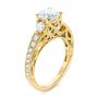 18k Yellow Gold 18k Yellow Gold Filigree Diamond Engagement Ring - Three-Quarter View -  103896 - Thumbnail