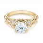 14k Yellow Gold 14k Yellow Gold Filigree Diamond Engagement Ring - Flat View -  103101 - Thumbnail