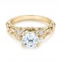 18k Yellow Gold 18k Yellow Gold Filigree Diamond Engagement Ring - Flat View -  103101 - Thumbnail