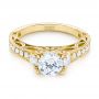 14k Yellow Gold 14k Yellow Gold Filigree Diamond Engagement Ring - Flat View -  103896 - Thumbnail