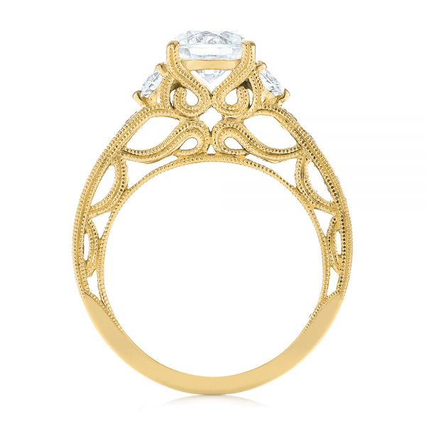 14k Yellow Gold 14k Yellow Gold Filigree Diamond Engagement Ring - Front View - 103896