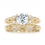 14k Yellow Gold 14k Yellow Gold Filigree Diamond Engagement Ring - Front View -  103101 - Thumbnail