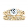 18k Yellow Gold 18k Yellow Gold Filigree Diamond Engagement Ring - Front View -  103101 - Thumbnail