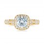 14k Yellow Gold 14k Yellow Gold Filigree Diamond Engagement Ring - Top View -  103679 - Thumbnail