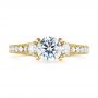 18k Yellow Gold 18k Yellow Gold Filigree Diamond Engagement Ring - Top View -  103896 - Thumbnail