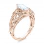 18k Rose Gold 18k Rose Gold Filigree Marquise Diamond Solitaire Ring - Three-Quarter View -  103895 - Thumbnail