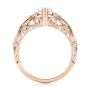 18k Rose Gold 18k Rose Gold Filigree Marquise Diamond Solitaire Ring - Front View -  103895 - Thumbnail