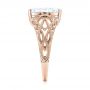 18k Rose Gold 18k Rose Gold Filigree Marquise Diamond Solitaire Ring - Side View -  103895 - Thumbnail