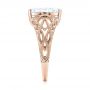 18k Rose Gold 18k Rose Gold Filigree Marquise Diamond Solitaire Ring - Side View -  103895 - Thumbnail