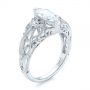 14k White Gold 14k White Gold Filigree Marquise Diamond Solitaire Ring - Three-Quarter View -  103895 - Thumbnail