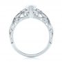 18k White Gold Filigree Marquise Diamond Solitaire Ring - Front View -  103895 - Thumbnail