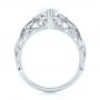 14k White Gold 14k White Gold Filigree Marquise Diamond Solitaire Ring - Front View -  103895 - Thumbnail