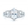  Platinum Platinum Filigree Marquise Diamond Solitaire Ring - Top View -  103895 - Thumbnail