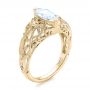 18k Yellow Gold 18k Yellow Gold Filigree Marquise Diamond Solitaire Ring - Three-Quarter View -  103895 - Thumbnail