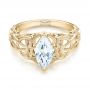 14k Yellow Gold 14k Yellow Gold Filigree Marquise Diamond Solitaire Ring - Flat View -  103895 - Thumbnail