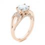 14k Rose Gold 14k Rose Gold Filigree Split Shank Diamond Engagement Ring - Three-Quarter View -  105194 - Thumbnail