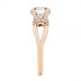 14k Rose Gold 14k Rose Gold Filigree Split Shank Diamond Engagement Ring - Side View -  105194 - Thumbnail