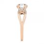 18k Rose Gold 18k Rose Gold Filigree Split Shank Diamond Engagement Ring - Side View -  105194 - Thumbnail