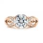 14k Rose Gold 14k Rose Gold Filigree Split Shank Diamond Engagement Ring - Top View -  105194 - Thumbnail