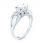 14k White Gold Filigree Split Shank Diamond Engagement Ring - Three-Quarter View -  105194 - Thumbnail