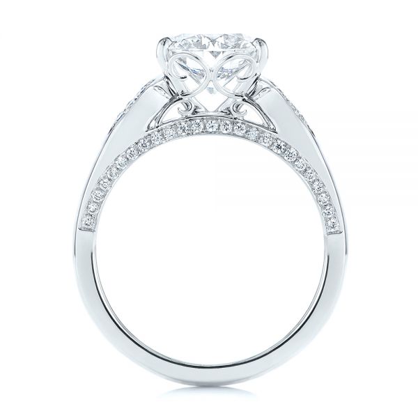  Platinum Platinum Filigree Split Shank Diamond Engagement Ring - Front View -  105194