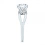 14k White Gold Filigree Split Shank Diamond Engagement Ring - Side View -  105194 - Thumbnail