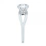 14k White Gold Filigree Split Shank Diamond Engagement Ring - Side View -  105194 - Thumbnail