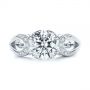 14k White Gold Filigree Split Shank Diamond Engagement Ring - Top View -  105194 - Thumbnail