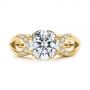 18k Yellow Gold 18k Yellow Gold Filigree Split Shank Diamond Engagement Ring - Top View -  105194 - Thumbnail