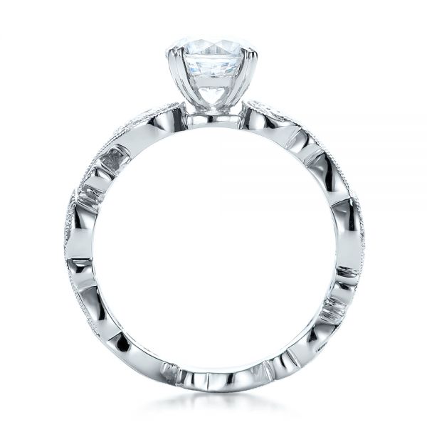 Filigree And Diamond Engagement Ring - Kirk Kara - Front View -  100890