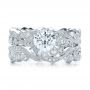 Filigree And Diamond Engagement Ring - Kirk Kara - Side View -  100890 - Thumbnail