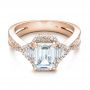14k Rose Gold 14k Rose Gold Five Stone Diamond Engagement Ring - Flat View -  199 - Thumbnail