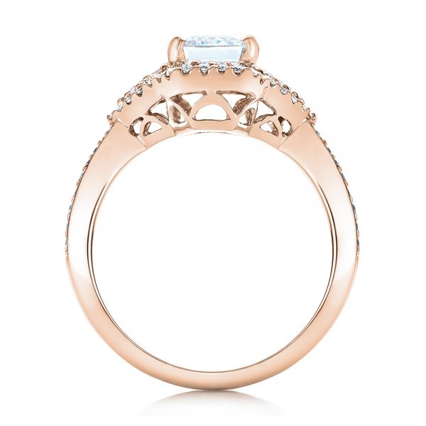 14k Rose Gold 14k Rose Gold Five Stone Diamond Engagement Ring - Front View -  199