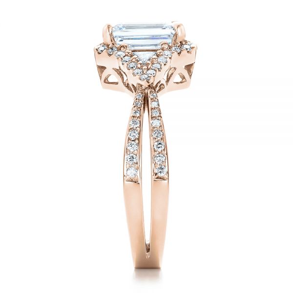 14k Rose Gold 14k Rose Gold Five Stone Diamond Engagement Ring - Side View - 199