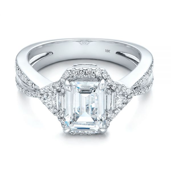  Platinum Platinum Five Stone Diamond Engagement Ring - Flat View -  199