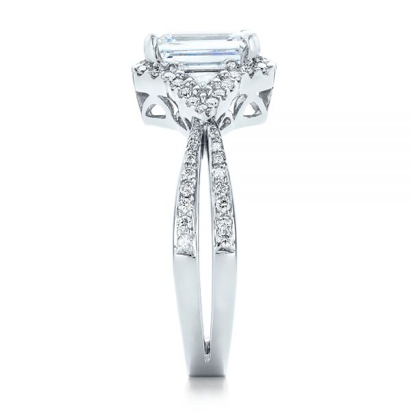 18k White Gold Five Stone Diamond Engagement Ring - Side View -  199